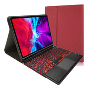 RK11T Backlight Detachable Touch Bluetooth Keyboard TPU Horizontal Flip Leather Tablet Case for iPad Pro 11 2020 / 2018 with Holder & Pen Slot(Red)