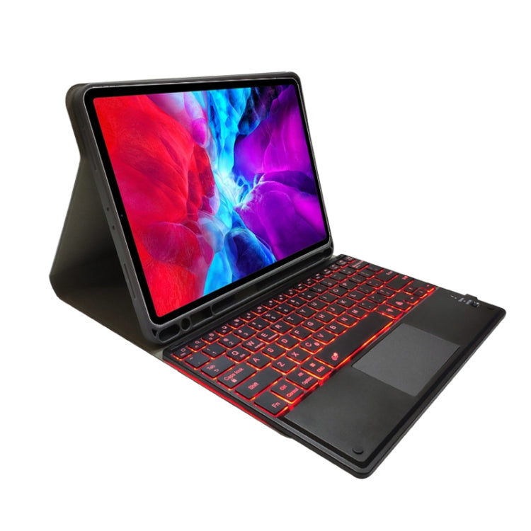 RK11T Backlight Detachable Touch Bluetooth Keyboard TPU Horizontal Flip Leather Tablet Case for iPad Pro 11 2020 / 2018 with Holder & Pen Slot(Red) - free shipping - PMC TechLife - Order now!