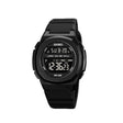 SKMEI 1821 Stainless Steel Buckle Silicone Strap Electronic Watch(Black and Black) - free shipping - PMC TechLife - Order now!