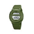 SKMEI 1821 Stainless Steel Buckle Silicone Strap Electronic Watch(Army Green) - free shipping - PMC TechLife - Order now!