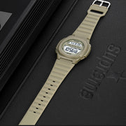 SKMEI 1821 Stainless Steel Buckle Silicone Strap Electronic Watch(Black Gold)