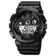 SKMEI 1857 Stainless Steel Buckle PU Strap Waterproof Electronic Watch(Black and White) - free shipping - PMC TechLife - Order now!