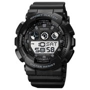 SKMEI 1857 Stainless Steel Buckle PU Strap Water-resistant Electronic Watch(Black and White)