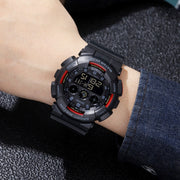 SKMEI 1857 Stainless Steel Buckle PU Strap Water-resistant Electronic Watch(Black and White)