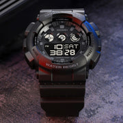 SKMEI 1857 Stainless Steel Buckle PU Strap Water-resistant Electronic Watch(Blue)