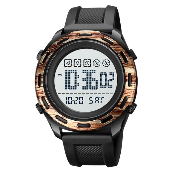 SKMEI 1872 Stainless Steel Buckle PU Strap Water-resistant Electronic Watch, Dial:White(Rose Gold)