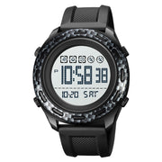 SKMEI 1872 Stainless Steel Buckle PU Strap Water-resistant Electronic Watch, Dial:White(Carbon Brazing)