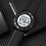 SKMEI 1872 Stainless Steel Buckle PU Strap Water-resistant Electronic Watch, Dial:White(Carbon Brazing)