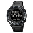 SKMEI 1872 Stainless Steel Buckle PU Strap Waterproof Electronic Watch, Dial:Black(Carbon Brazing) - free shipping - PMC TechLife - Order now!