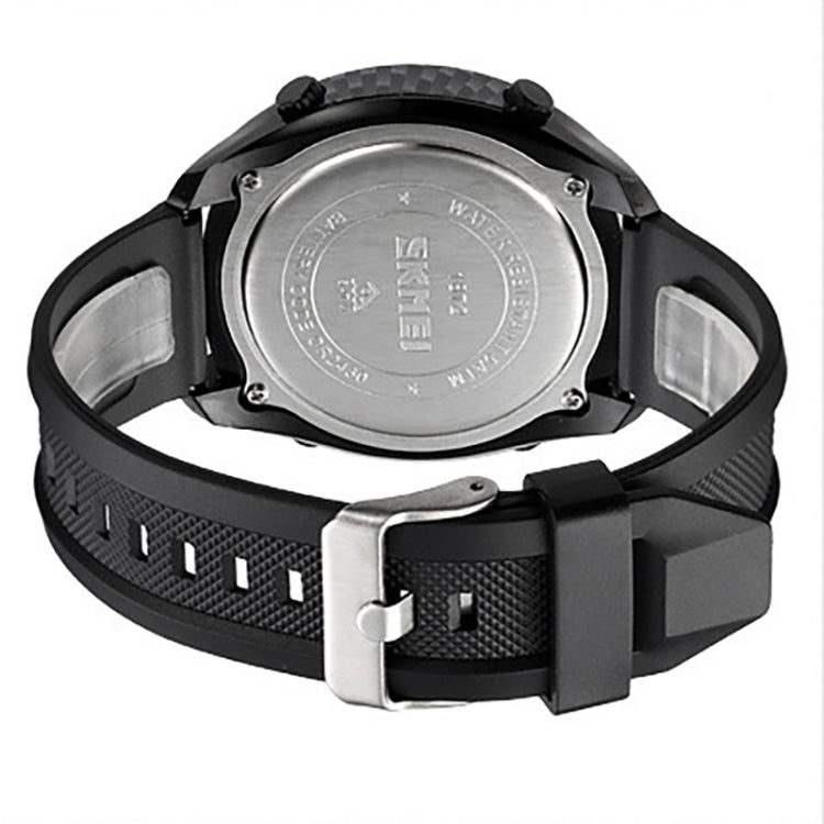 SKMEI 1872 Stainless Steel Buckle PU Strap Water-resistant Electronic Watch, Dial:Black(Carbon Brazing)