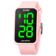 SKMEI 1873 PU Strap Water-resistant LED Electronic Watch(Pink)