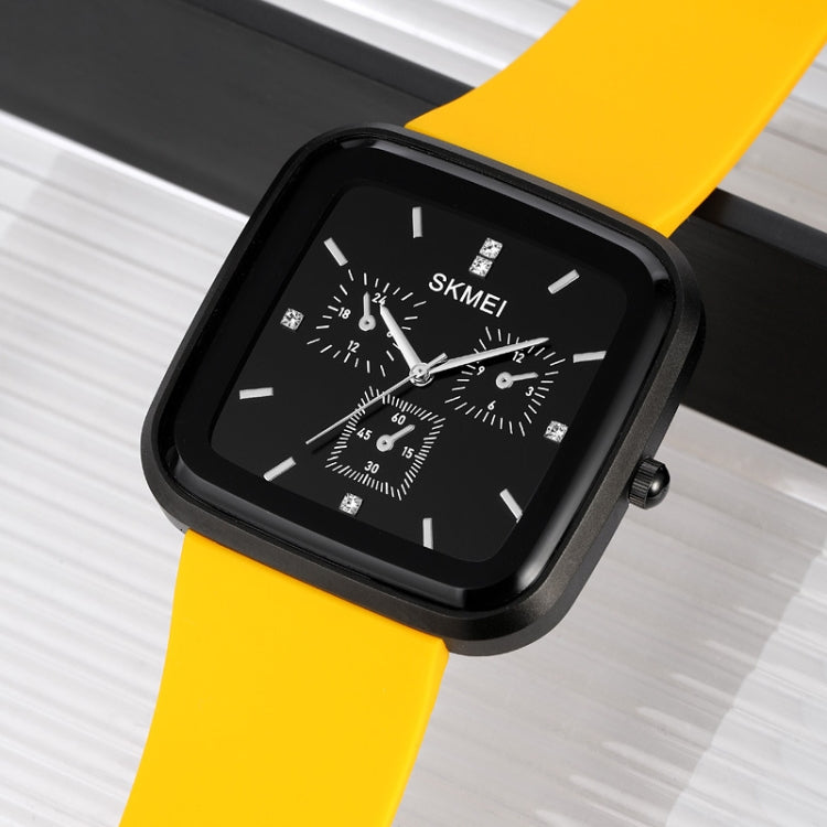 SKMEI 1902 Stainless Steel Buckle Silicone Strap Waterproof Quartz Watch(Black+Black) - free shipping - PMC Jewellery - Order now!