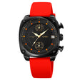 SKMEI 1903 Stainless Steel Buckle Silicone Strap Waterproof Quartz Watch(Red) - free shipping - PMC TechLife - Order now!