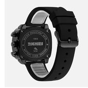 SKMEI 1903 Stainless Steel Buckle Silicone Strap Water-resistant Quartz Watch(Black)