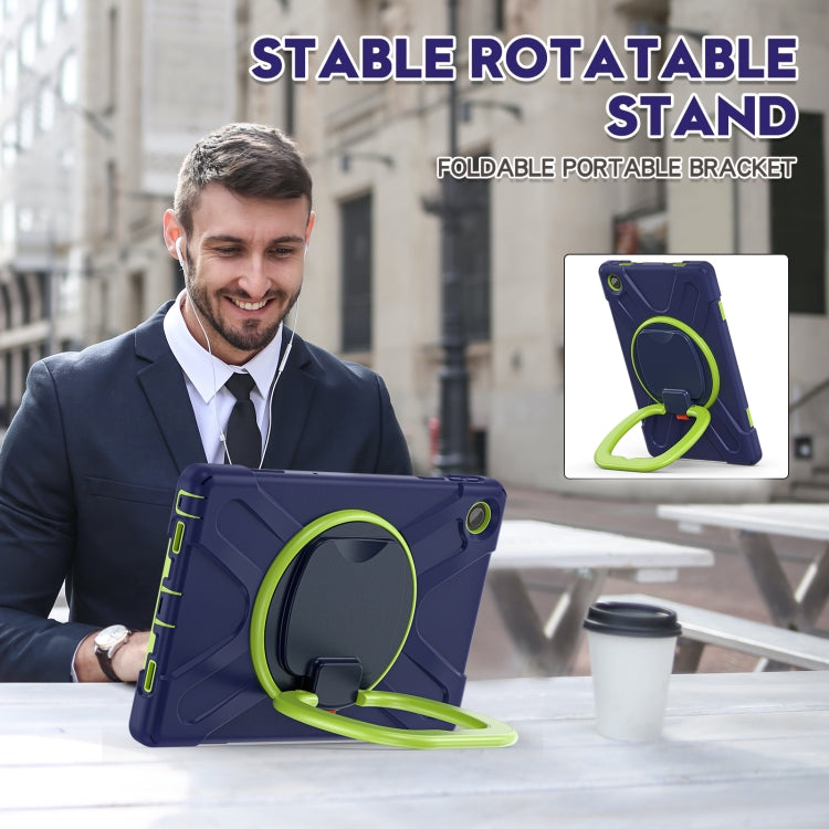 For Lenovo Tab M10 Plus 10.6 3rd Gen 2022 Silicone + PC Protective Tablet Case(Navy Blue and Yellow Green) - Lenovo by PMC TechLife | Online Shopping South Africa | PMC TechLife | Buy Now Pay Later Mobicred