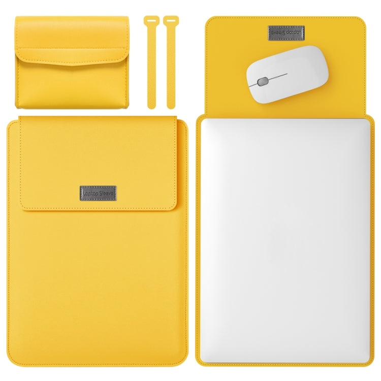 4 in 1 Lightweight and Portable Leather Computer Bag, Size:11/12 inches(Yellow) - 12.1 inch by PMC TechLife | Online Shopping South Africa | PMC TechLife | Buy Now Pay Later Mobicred