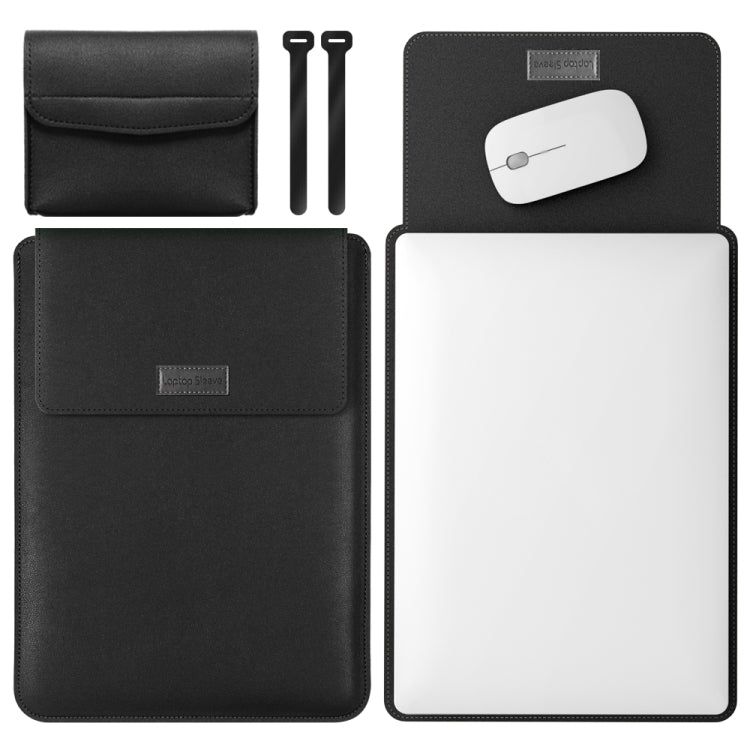 4 in 1 Lightweight and Portable Leather Computer Bag, Size:11/12 inches(Black) - 12.1 inch by PMC TechLife | Online Shopping South Africa | PMC TechLife | Buy Now Pay Later Mobicred