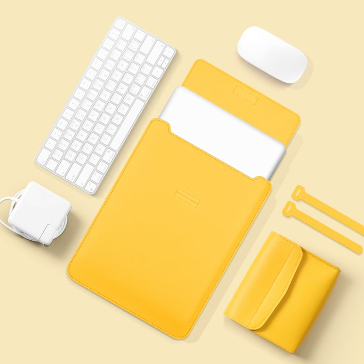 4 in 1 Lightweight and Portable Leather Computer Bag, Size:15.4/15.6/16.1 inches(Yellow) - 15 inch by PMC TechLife | Online Shopping South Africa | PMC TechLife | Buy Now Pay Later Mobicred