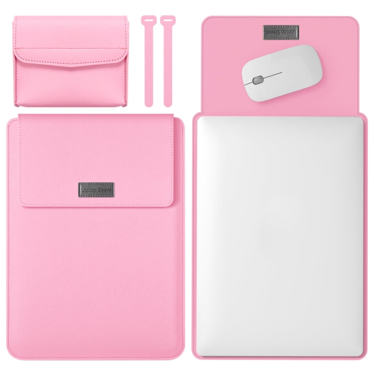 4 in 1 Lightweight and Portable Leather Computer Bag, Size:15.4/15.6/16.1 inches(Pink) - 15 inch by PMC TechLife | Online Shopping South Africa | PMC TechLife | Buy Now Pay Later Mobicred