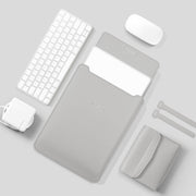 4 in 1 Lightweight and Portable Leather Computer Bag, Size:15.4/15.6/16.1 inches(Grey)