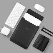 4 in 1 Lightweight and Portable Leather Computer Bag, Size:15.4/15.6/16.1 inches(Black)