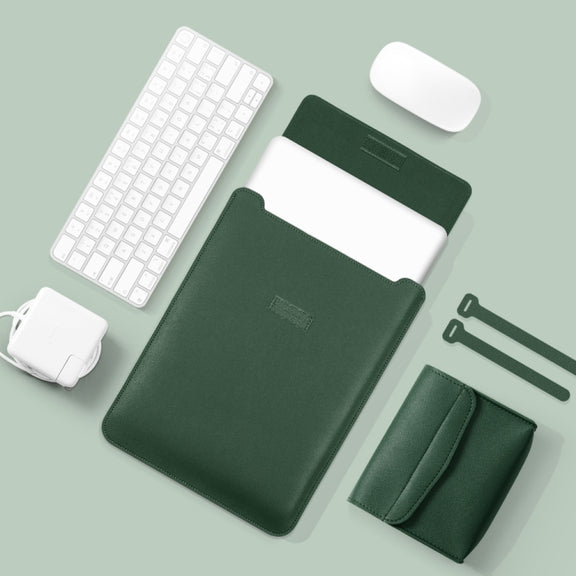 4 in 1 Lightweight and Portable Leather Computer Bag, Size:15.4/15.6/16.1 inches(Dark Green)