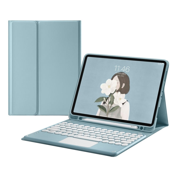 Round Cap Bluetooth Keyboard Leather Case with Pen Slot & Touchpad For Samsung Galaxy Tab A7 10.4 2020(Blue) - Samsung Keyboard by PMC TechLife | Online Shopping South Africa | PMC TechLife