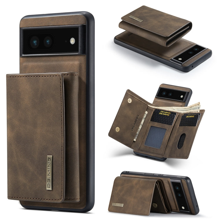 For Google Pixel 6A DG.MING M1 Series 3-Fold Multi Card Wallet + Magnetic Phone Case(Coffee) - free shipping - PMC TechLife - Order now!