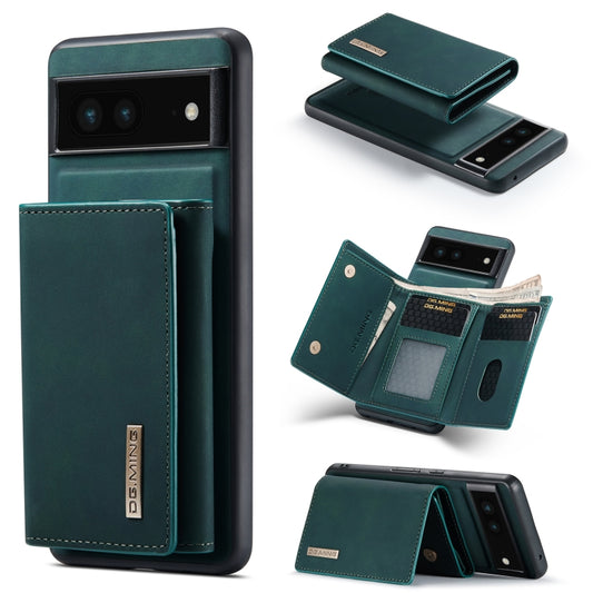 For Google Pixel 6A DG.MING M1 Series 3-Fold Multi Card Wallet + Magnetic Phone Case(Green) - free shipping - PMC Jewellery - Order now!