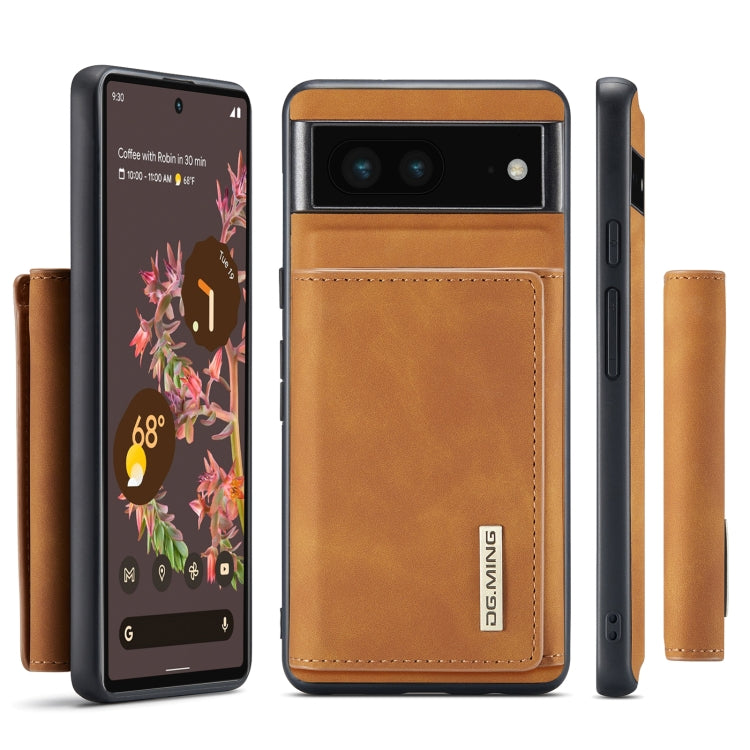 For Google Pixel 7 5G DG.MING M1 Series 3-Fold Multi Card Wallet + Magnetic Phone Case(Brown) - Google Cases by DG.MING | Online Shopping South Africa | PMC TechLife | Buy Now Pay Later Mobicred