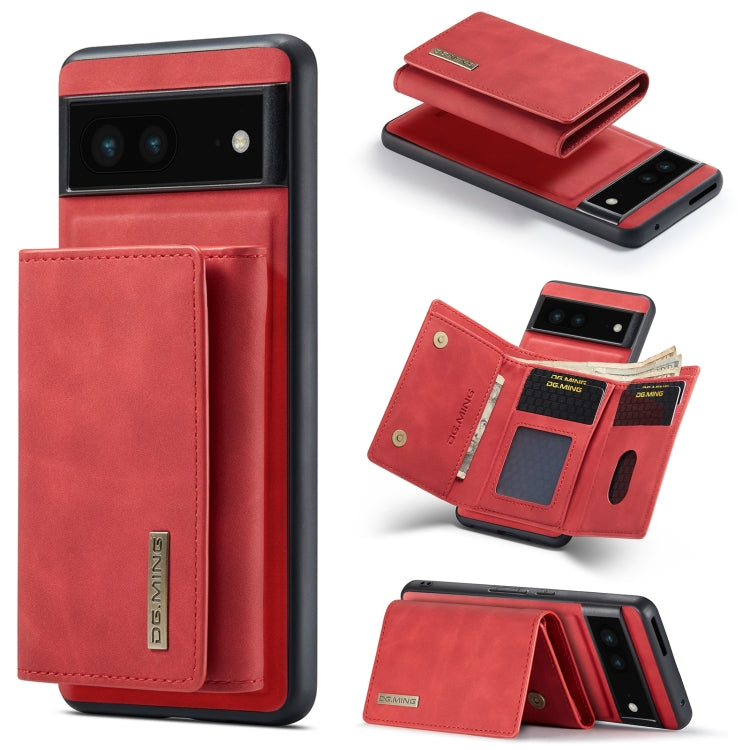 For Google Pixel 7 5G DG.MING M1 Series 3-Fold Multi Card Wallet + Magnetic Phone Case(Red) - Google Cases by DG.MING | Online Shopping South Africa | PMC TechLife | Buy Now Pay Later Mobicred