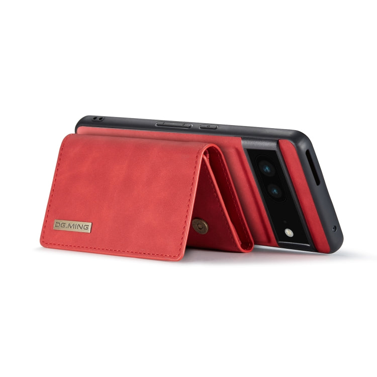 For Google Pixel 7 5G DG.MING M1 Series 3-Fold Multi Card Wallet + Magnetic Phone Case(Red)