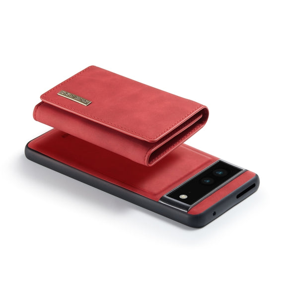 For Google Pixel 7 5G DG.MING M1 Series 3-Fold Multi Card Wallet + Magnetic Phone Case(Red)