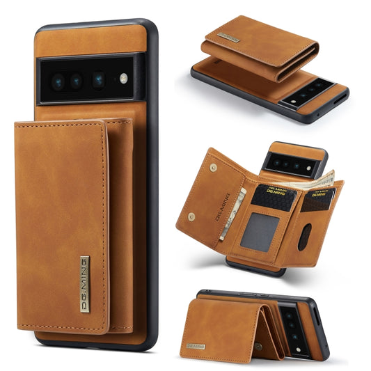 For Google Pixel 7 Pro 5G DG.MING M1 Series 3-Fold Multi Card Wallet + Magnetic Phone Case(Brown) - free shipping - PMC Jewellery - Order now!
