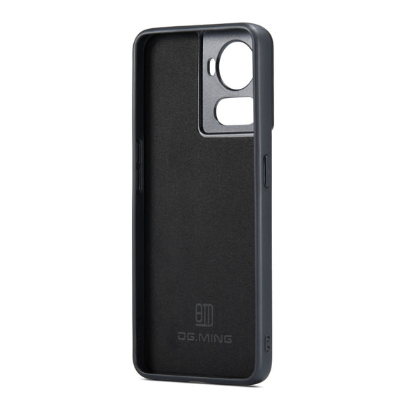 For OnePlus Ace/10R DG.MING M1 Series 3-Fold Multi Card Wallet + Magnetic Phone Case(Black)