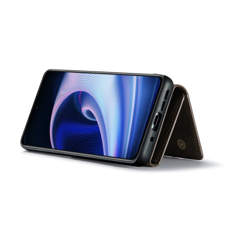 For OnePlus Ace/10R DG.MING M1 Series 3-Fold Multi Card Wallet + Magnetic Phone Case(Brown) - free shipping - PMC TechLife - Order now!