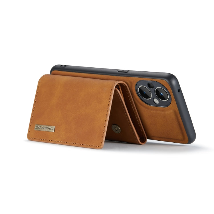 For OnePlus Nord N20 5G DG.MING M1 Series 3-Fold Multi Card Wallet + Magnetic Phone Case(Brown) - OnePlus Cases by DG.MING | Online Shopping South Africa | PMC TechLife | Buy Now Pay Later Mobicred