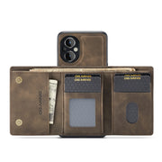 For OnePlus Nord N20 5G DG.MING M1 Series 3-Fold Multi Card Wallet + Magnetic Phone Case(Coffee)