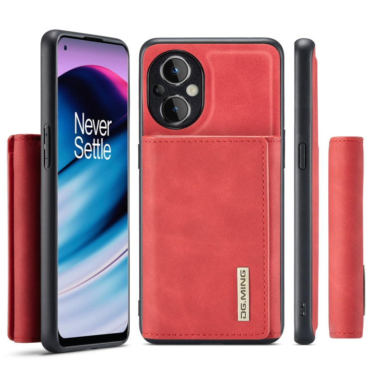 For OnePlus Nord N20 5G DG.MING M1 Series 3-Fold Multi Card Wallet + Magnetic Phone Case(Red) - OnePlus Cases by DG.MING | Online Shopping South Africa | PMC TechLife | Buy Now Pay Later Mobicred