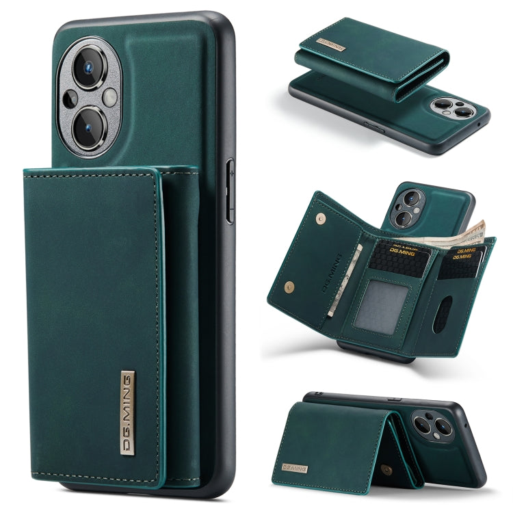 For OnePlus Nord N20 5G DG.MING M1 Series 3-Fold Multi Card Wallet + Magnetic Phone Case(Green) - OnePlus Cases by DG.MING | Online Shopping South Africa | PMC TechLife | Buy Now Pay Later Mobicred