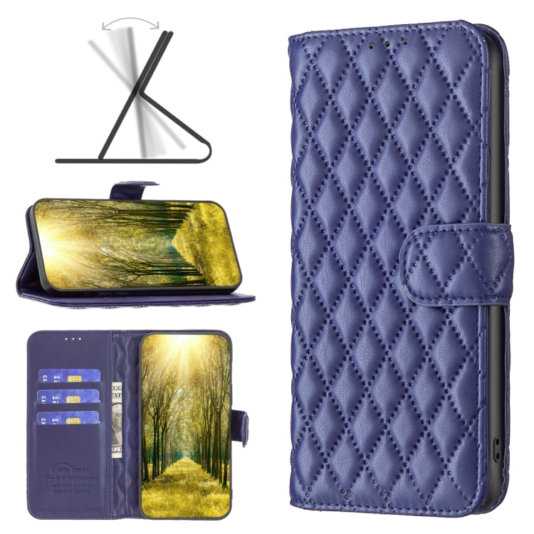 For OPPO Find X5 Lite / Reno7 5G Diamond Lattice Wallet Leather Flip Phone Case(Blue) - OPPO Cases by PMC TechLife | Online Shopping South Africa | PMC TechLife | Buy Now Pay Later Mobicred