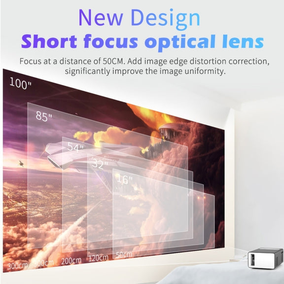 T300 25ANSI LED Portable Home Multimedia Game Projector, Plug Type:EU Plug(Black)