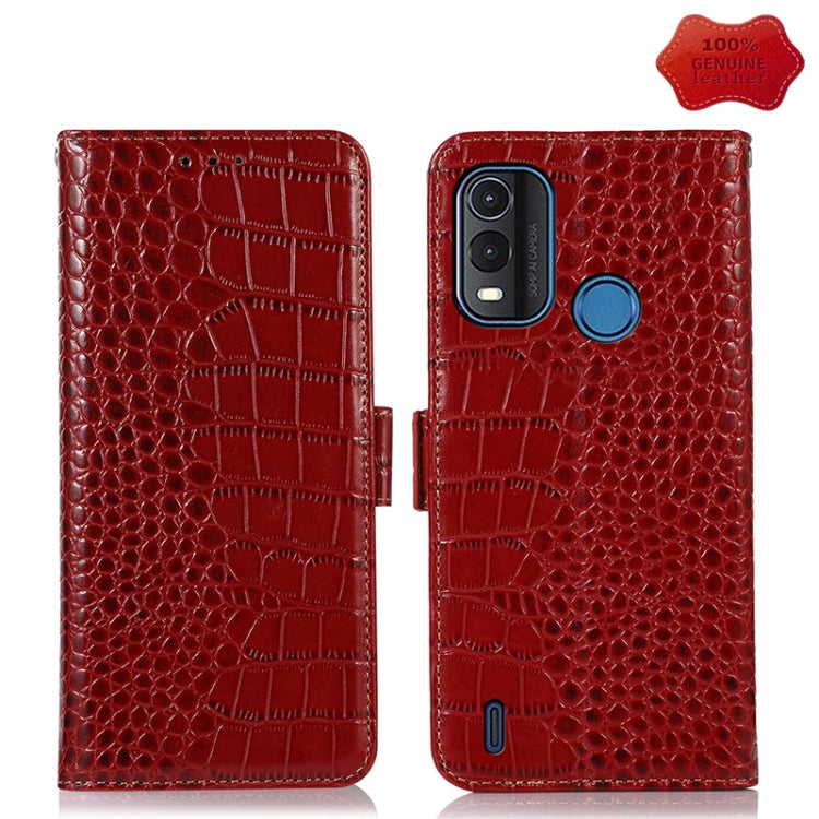 For Nokia G11 Plus Crocodile Top Layer Cowhide Leather Phone Case(Red) - Nokia Cases by PMC TechLife | Online Shopping South Africa | PMC TechLife | Buy Now Pay Later Mobicred