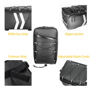 Motorcycle Water-resistant PU Leather Rack Rear Carrier Bag, Capacity: 9L with Rain Cover
