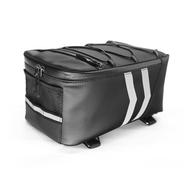 Motorcycle Water-resistant PU Leather Rack Rear Carrier Bag, Capacity: 9L with Rain Cover