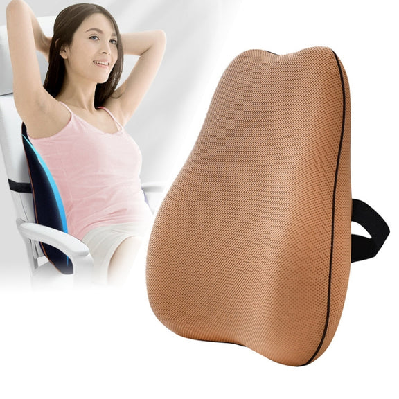 Office Memory Foam Cushion Lumbar Support Cushion(Brown)