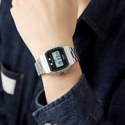 SKMEI 1952 Resin Mirror ABS Case Water-resistant Electronic Watch(Black PU belt)