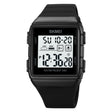 SKMEI 1960 Stainless Steel Buckle Silicone Strap Waterproof Electronic Watch(Black and White Machine) - free shipping - PMC TechLife - Order now!