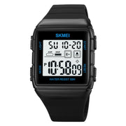 SKMEI 1960 Stainless Steel Buckle Silicone Strap Water-resistant Electronic Watch(Blue)