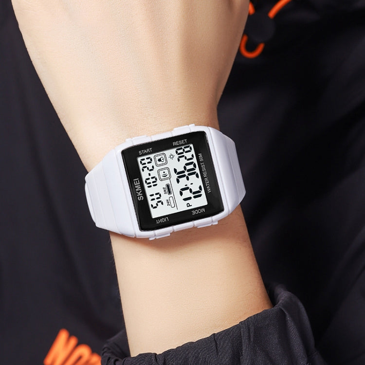 SKMEI 1960 Stainless Steel Buckle Silicone Strap Water-resistant Electronic Watch(Black Gold)